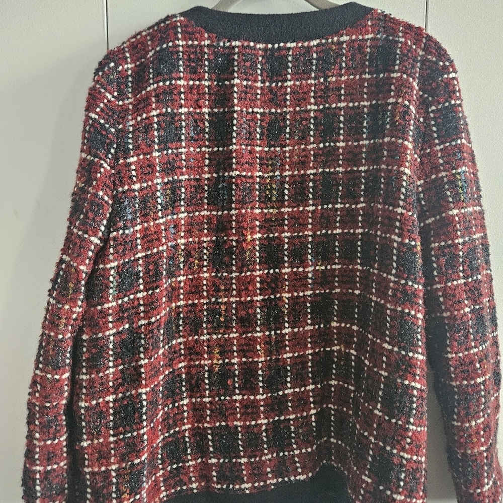 Anine Bing Lydia Cherry Plaid Wool Jacket Size M 🍒 - Picture 6 of 6